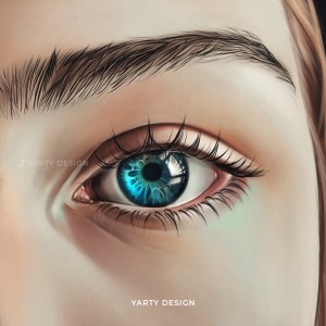 Retrato Digital semi-realista de un ojo